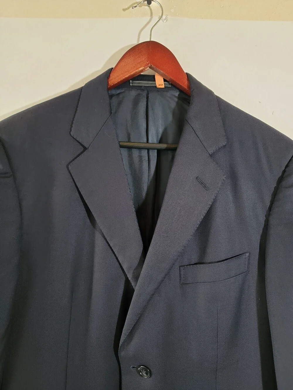 Ermenegildo Zegna Navy Blue 100% Wool 2-Button Suit Jacket Blazer Men's Sz 52R